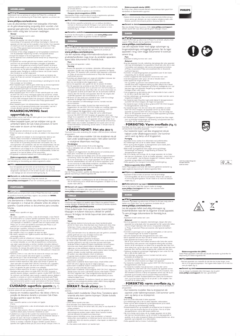 Page 1 de la notice Manuel utilisateur Philips PerfectCare Aqua GC8623