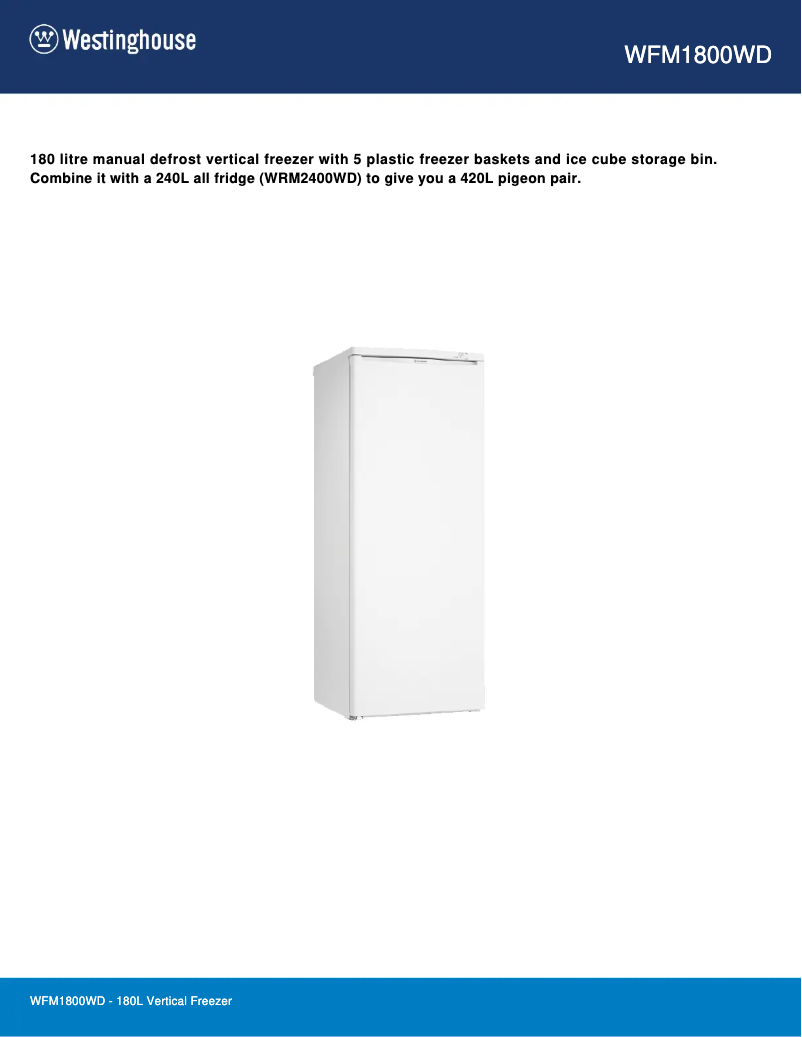 Image de la première page du manuel de l'appareil WFM1800WD