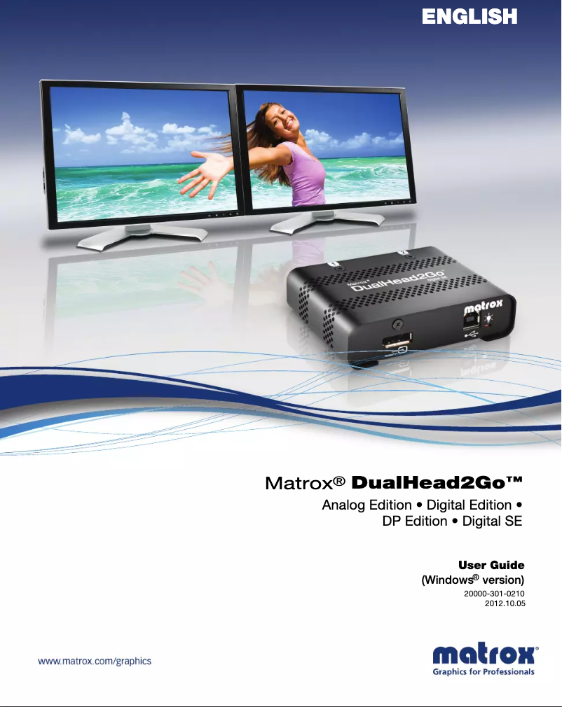 Page 1 de la notice Manuel utilisateur Matrox DualHead2Go