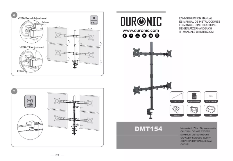 Page n°1 - Manuel utilisateur Duronic DMT154