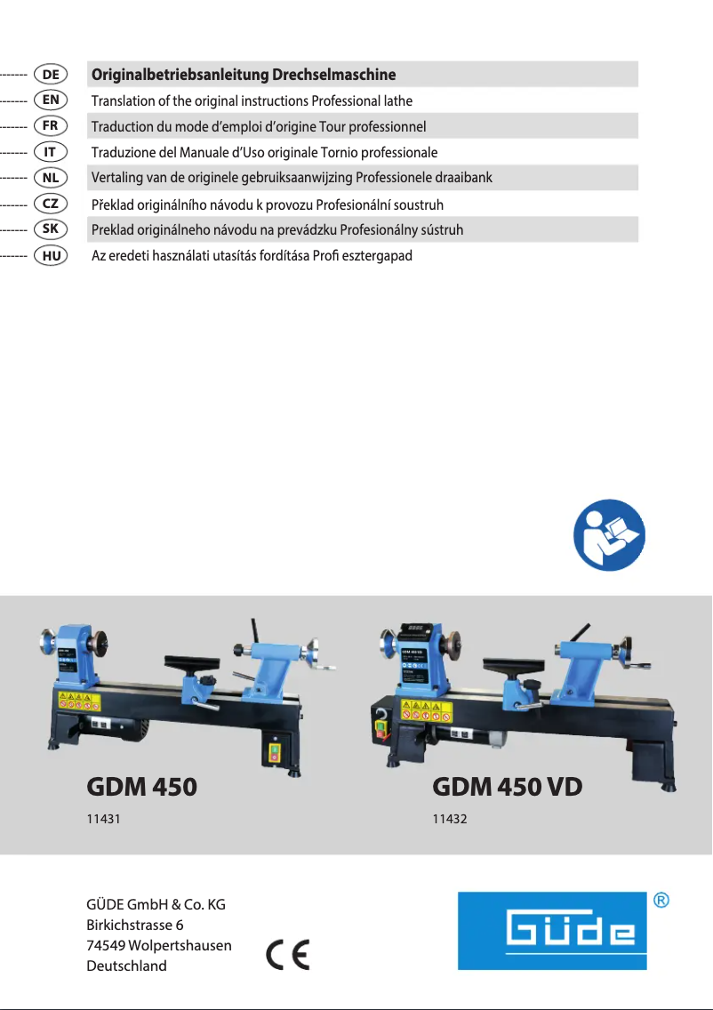 Page n°1 - Manuel utilisateur Güde = GDM 450 VD