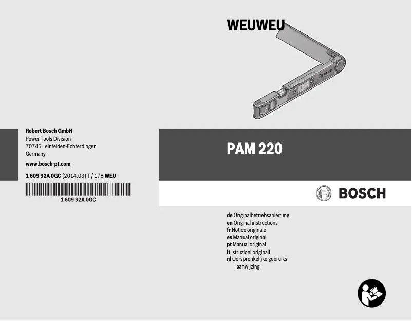 Image de la première page du manuel de l'appareil PAM 220