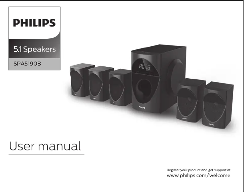 Page 1 de la notice Manuel utilisateur Philips SPA5190B