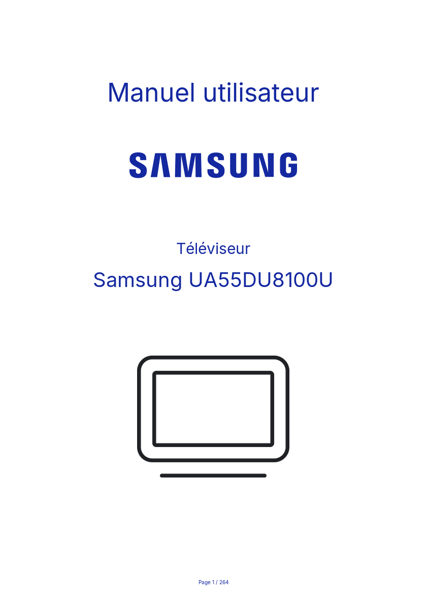 Page n°1 - Manuel utilisateur Samsung UA55DU8100U