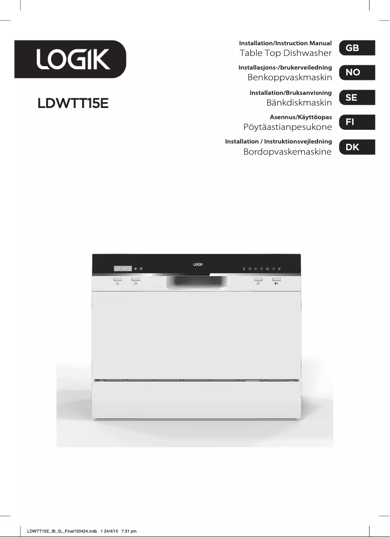 Page 1 de la notice Manuel utilisateur Logik LDWTT15E