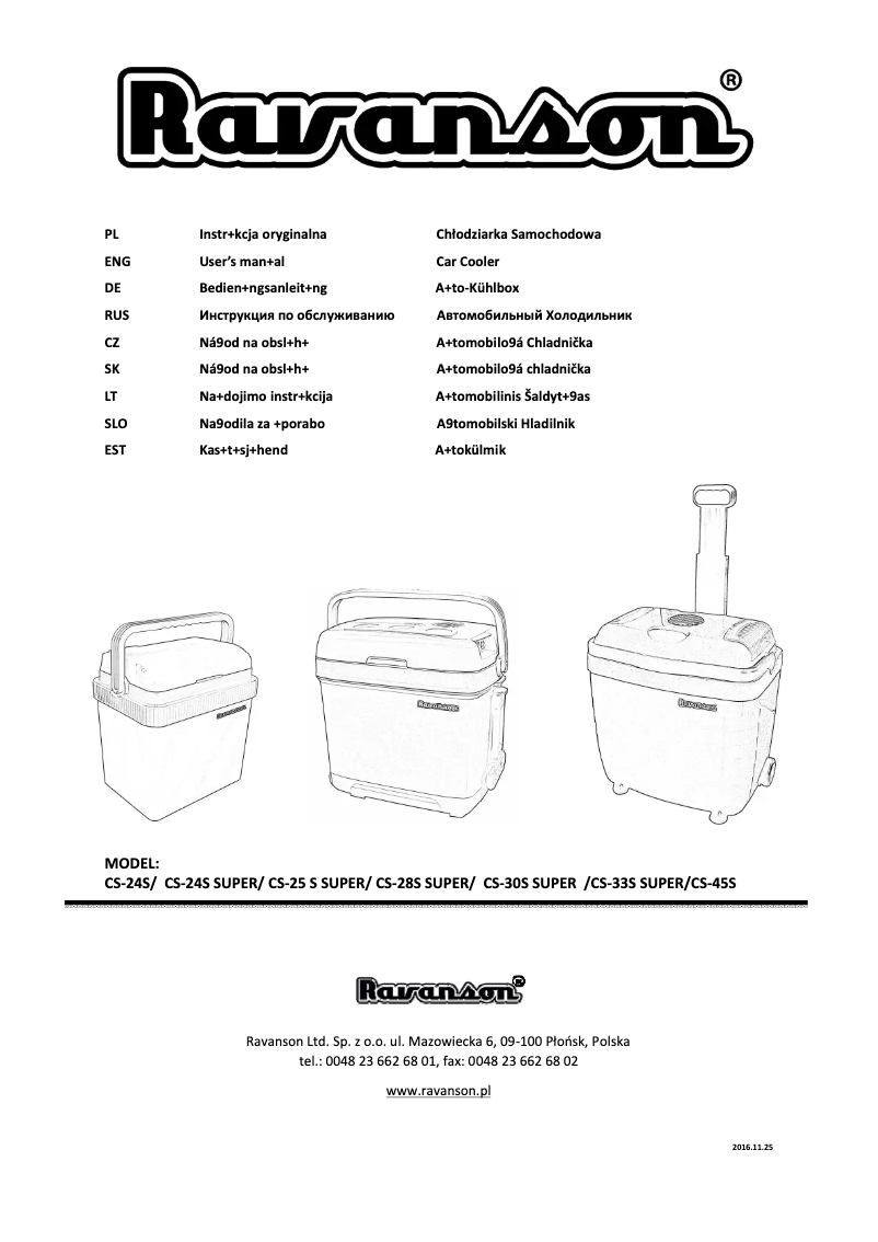 Page n°1 - Manuel utilisateur Ravanson CS-24