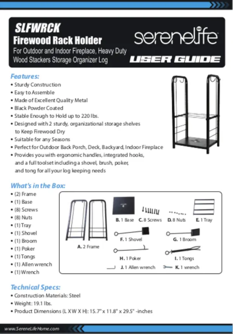 Imagen de la primera página del manual del dispositivo SLFWRCK