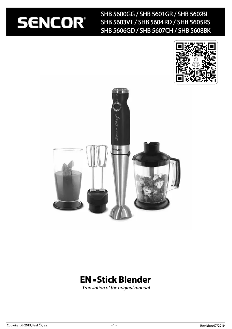 Image de la première page du manuel de l'appareil SHB 5600GG