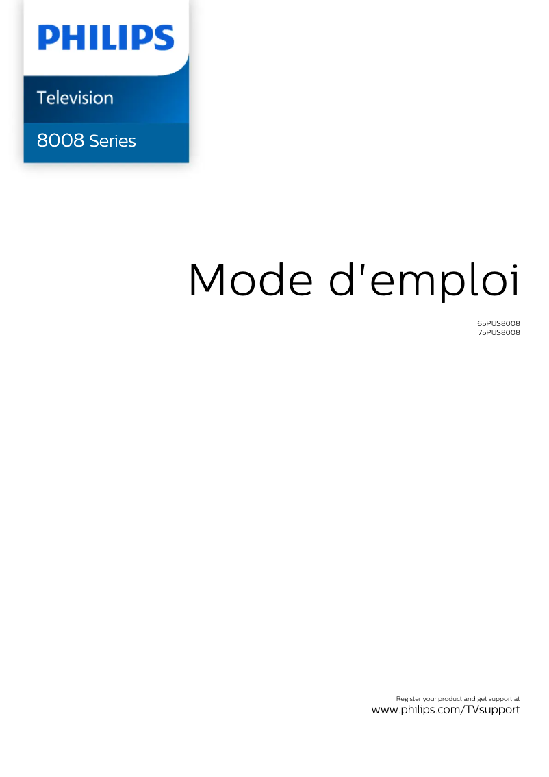 Page n°1 - Manuel utilisateur Philips 65PUS8008
