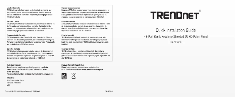 Page n°1 - Manuel utilisateur TRENDnet TC-KP48S
