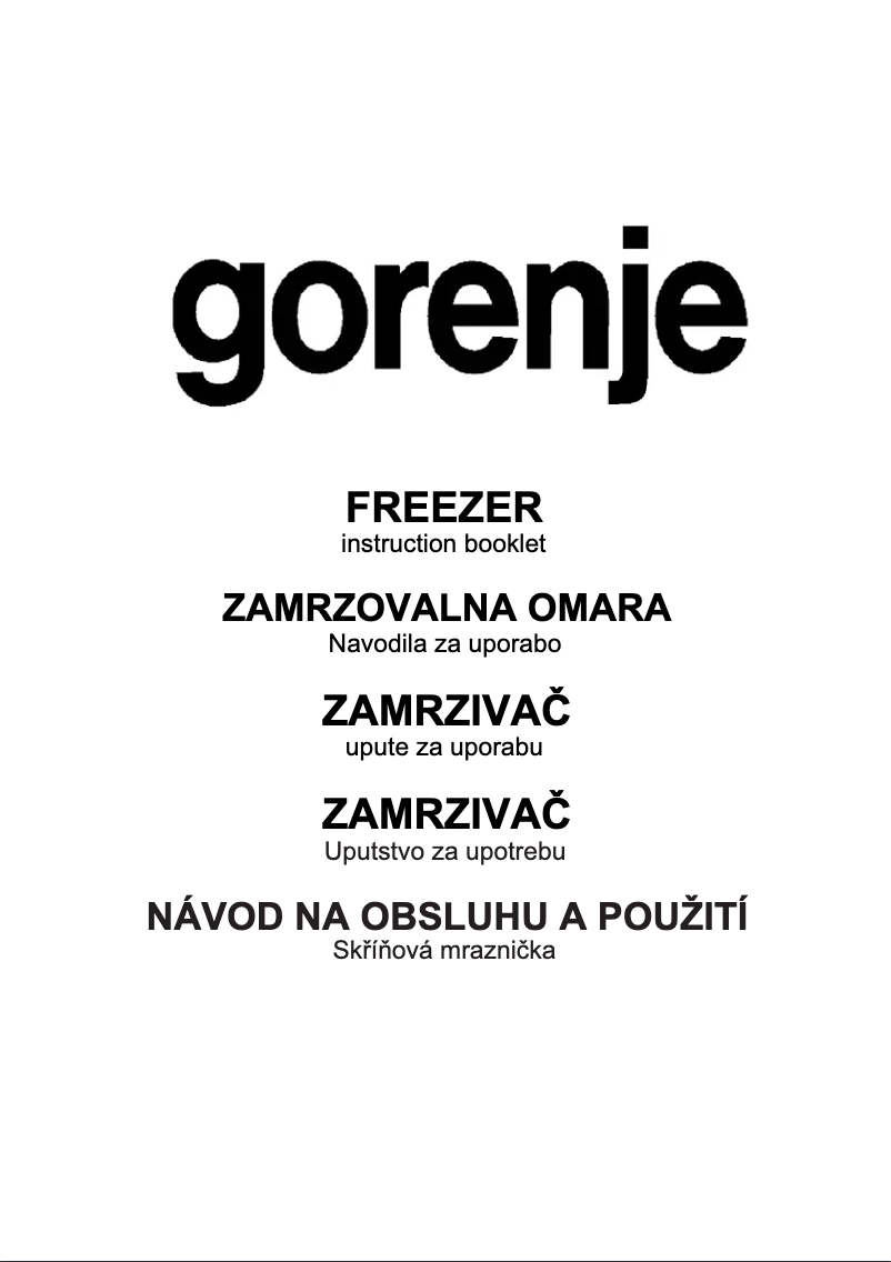 Page n°1 - Manuel utilisateur Gorenje FN6161IW