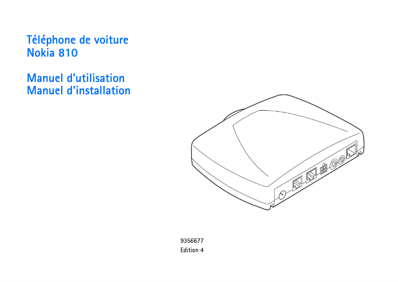 Image de la première page du manuel de l'appareil 810