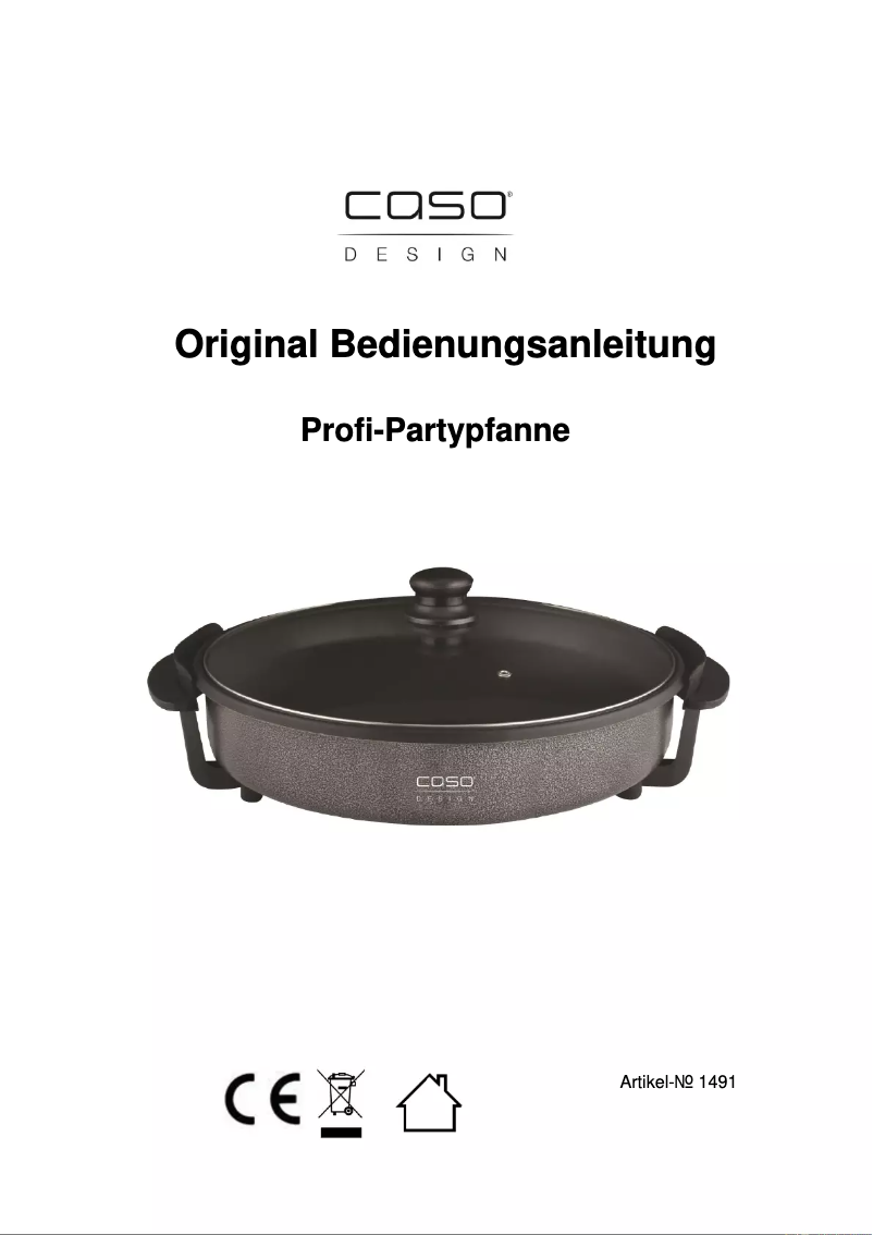 Page 1 de la notice Manuel utilisateur Caso Profi-Partypfanne 