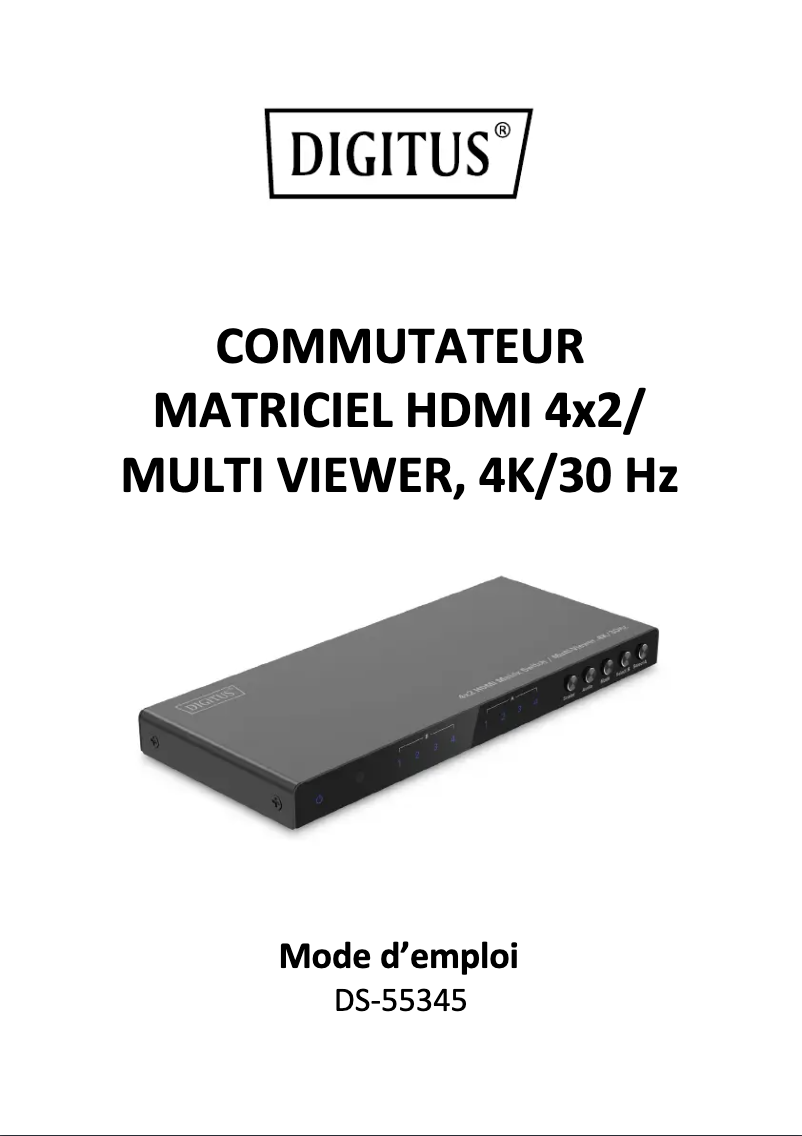 Page 1 de la notice Manuel utilisateur Digitus DS-55345