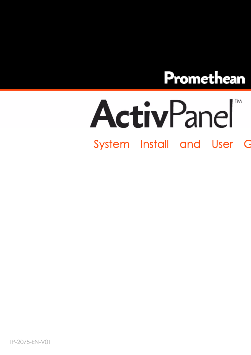 Page 1 de la notice Manuel utilisateur Promethean ActivPanel AP6-86W-4K
