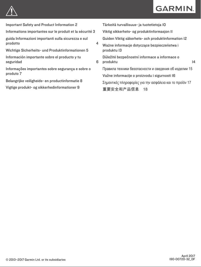 Page n°1 - Instructions de sécurité Garmin Striker Plus 4cv