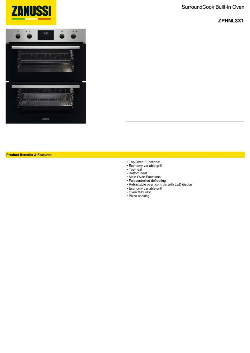 Image de la première page du manuel de l'appareil ZPHNL3X1