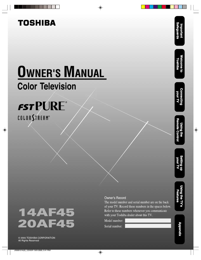 Page n°1 - Manuel utilisateur Toshiba 14AF45