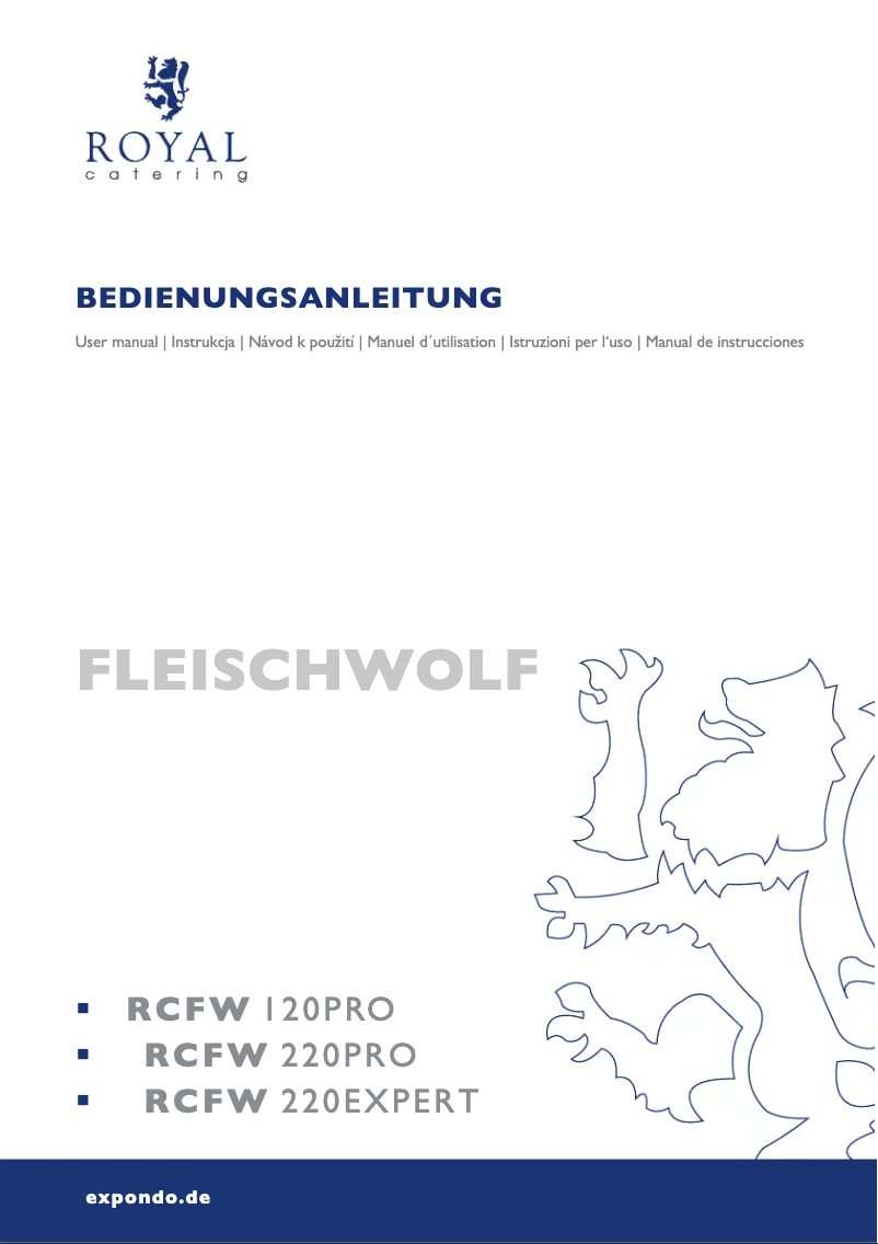 Page n°1 - Manuel utilisateur Royal Catering RCFW-220PRO