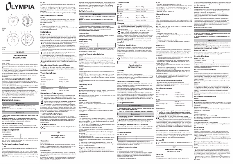 Image de la première page du manuel de l'appareil DC 300