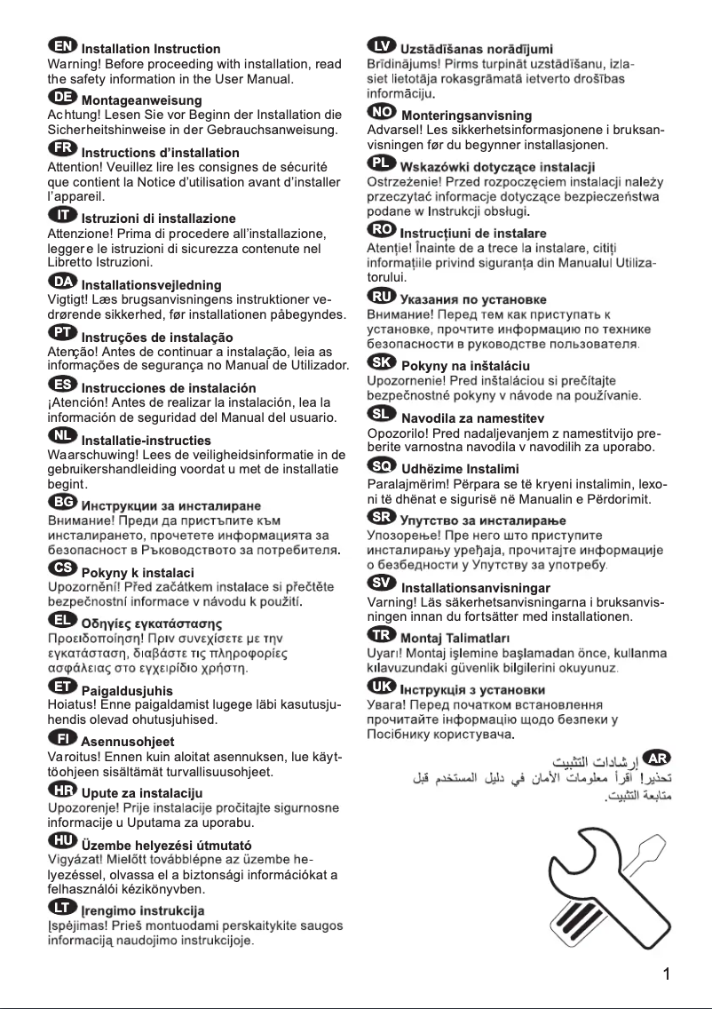 Page 1 de la notice Manuel utilisateur Smeg U8L080DF