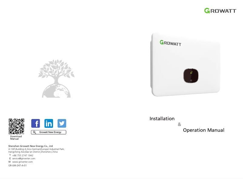 Image de la première page du manuel de l'appareil MID 30-50KTL3-X2