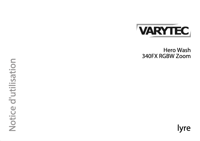 Page n°1 - Manuel utilisateur Varytec Hero Wash 340FX