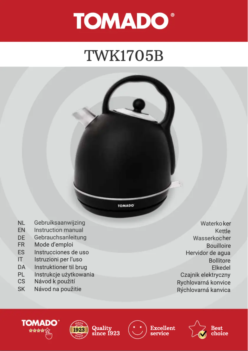 Image de la première page du manuel de l'appareil TWK1705B