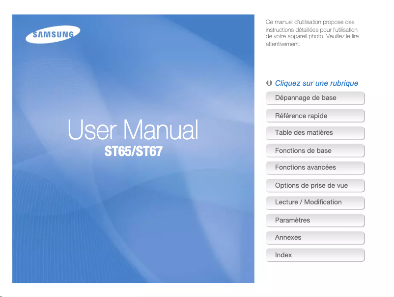 Page n°1 - Manuel utilisateur Samsung ST67