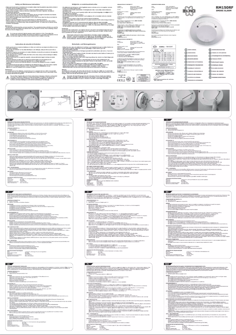 Page 1 de la notice Manuel utilisateur Elro RM150RF