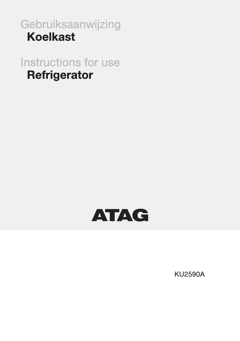 Page 1 de la notice Manuel utilisateur Atag KU2590A
