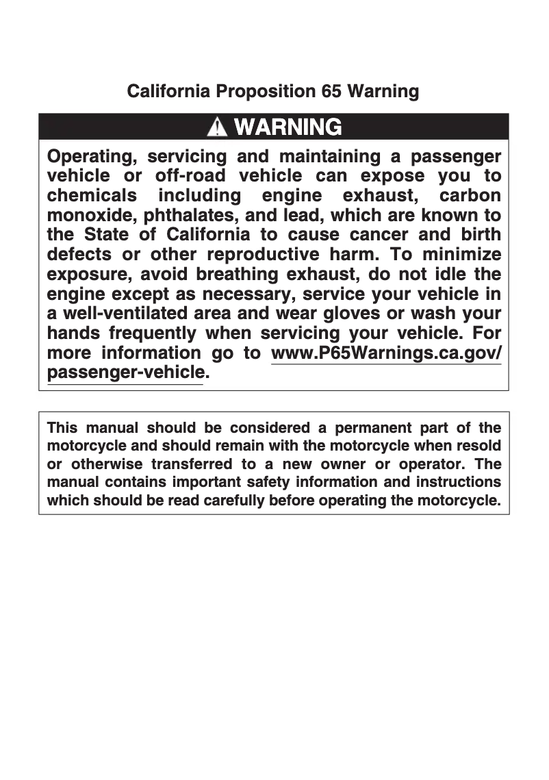 Página 1 del manual Manual de usuario Suzuki DR-Z125 (2020)