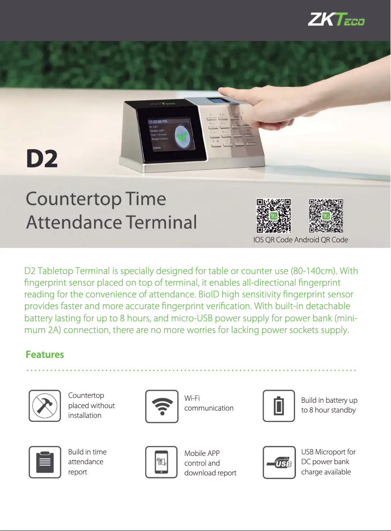 Image de la première page du manuel de l'appareil D2