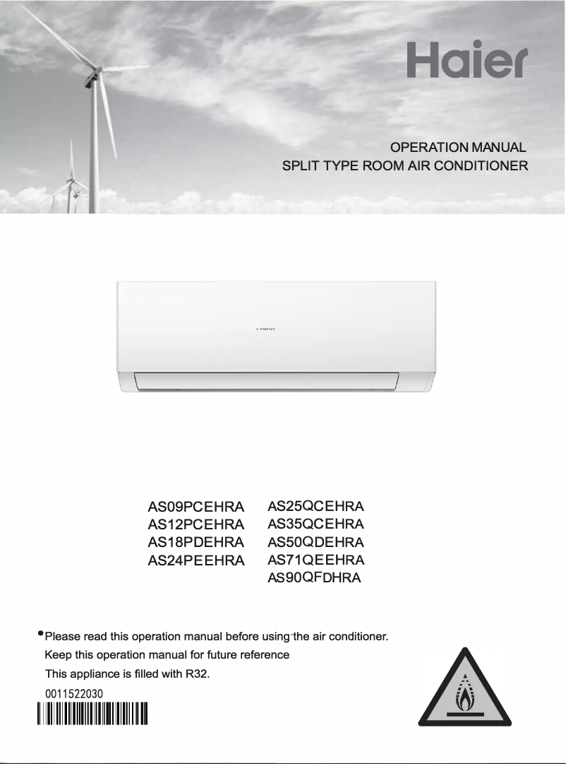 Image de la première page du manuel de l'appareil AS25QCEHRA