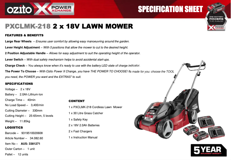 Image de la première page du manuel de l'appareil PXCLMK-218