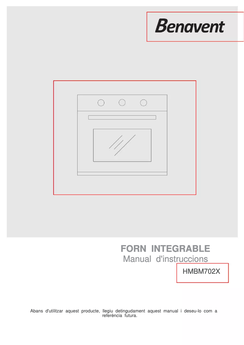 Page 1 de la notice Manuel utilisateur Benavent HMBM702X