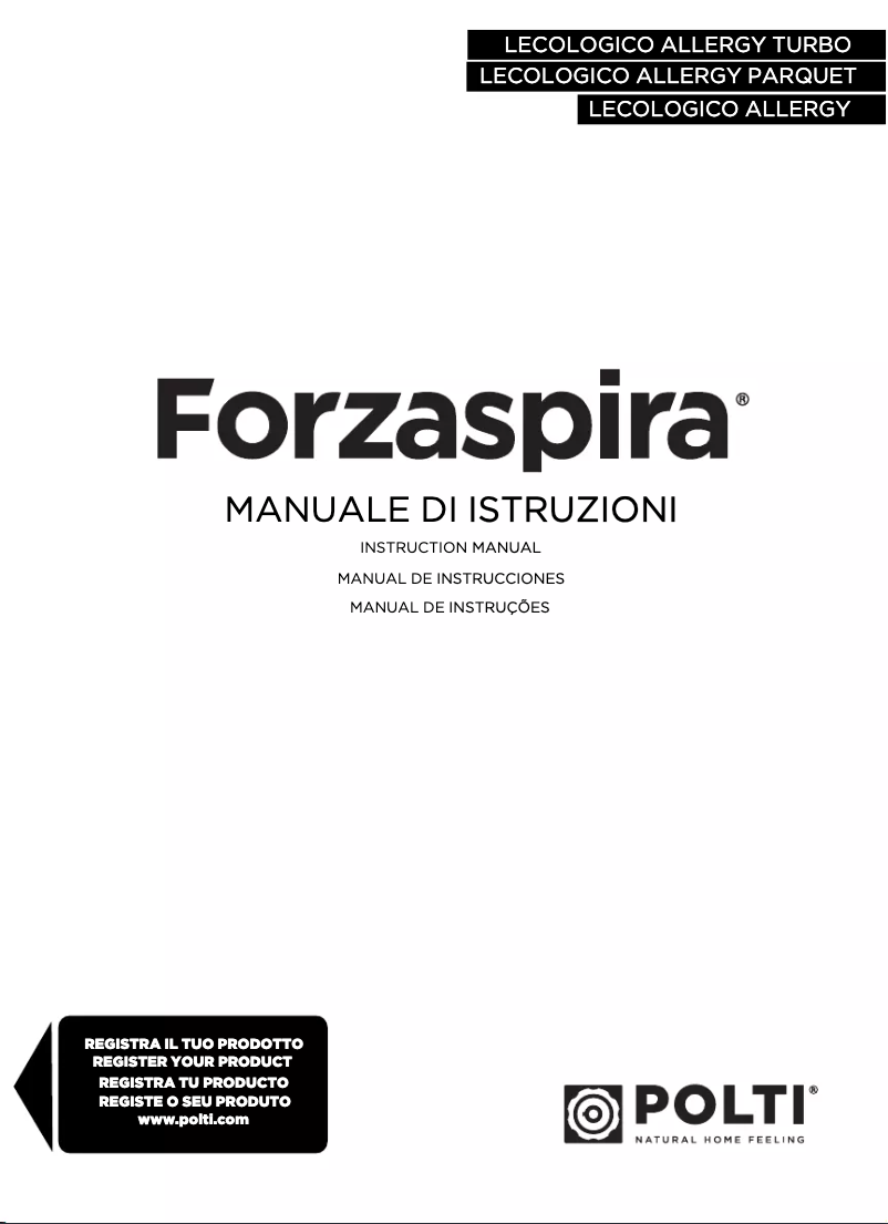 Image de la première page du manuel de l'appareil Lecologico Allergy Parquet