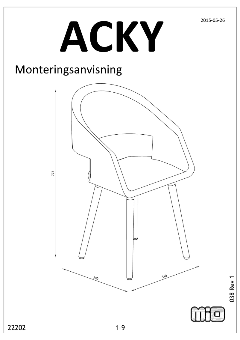 Page 1 de la notice Manuel utilisateur Mio Acky