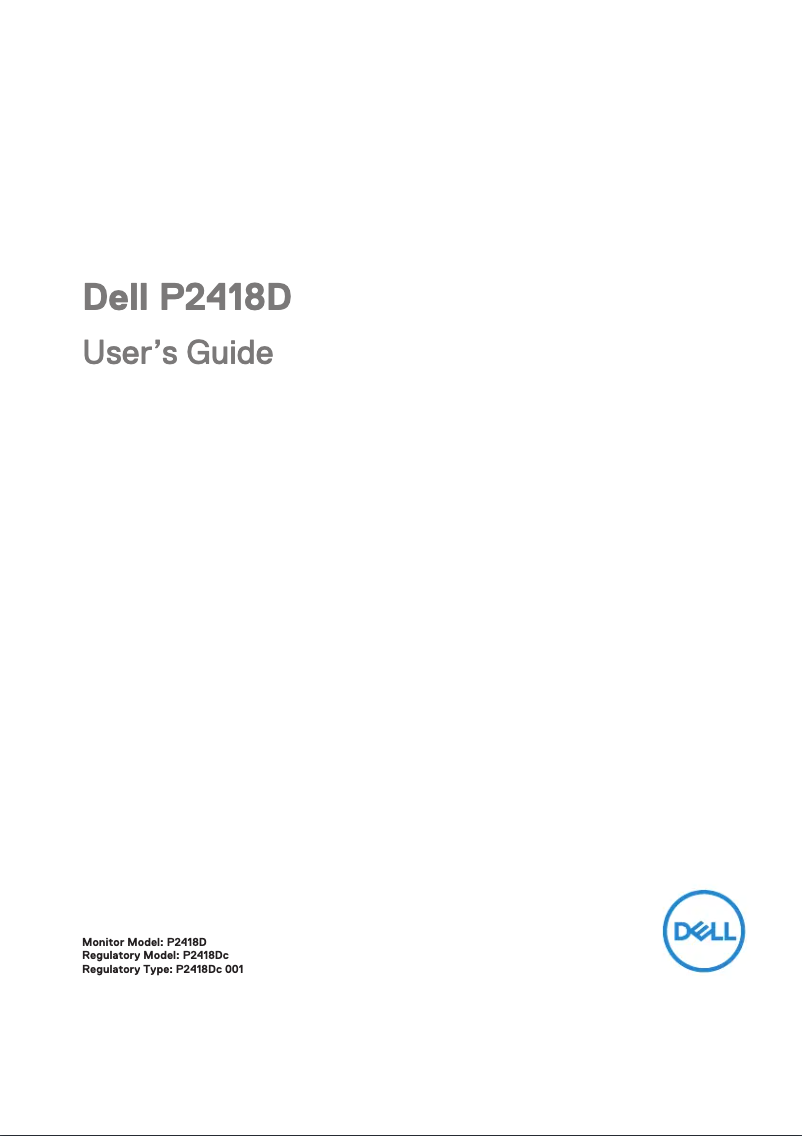 Page 1 de la notice Manuel utilisateur Dell Professional P2418D