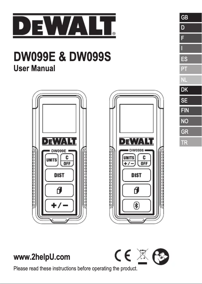 Página 1 del manual Manual de usuario DeWalt DW099E