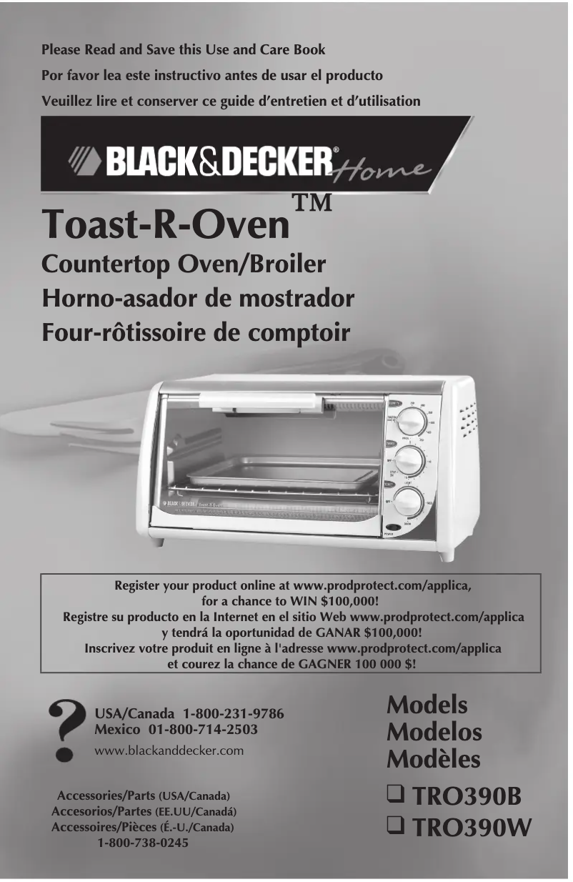 Page 1 de la notice Manuel utilisateur Black & Decker TRO390B