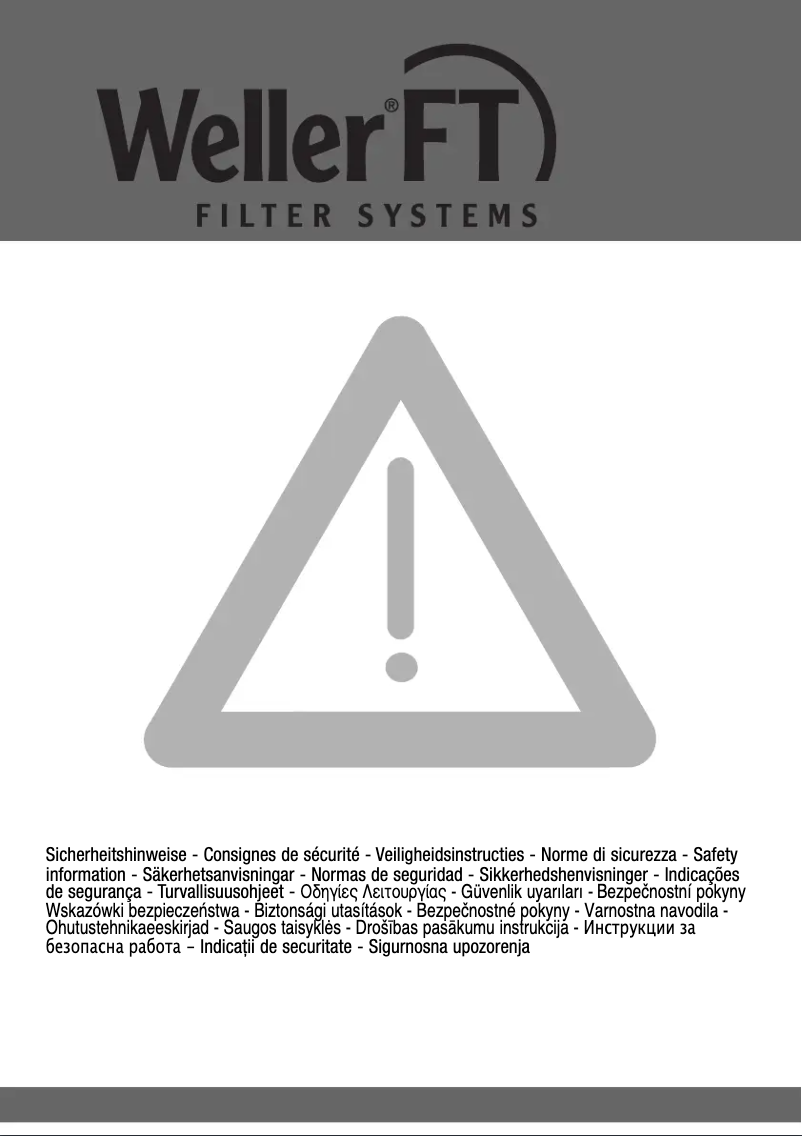 Page 1 de la notice Instructions de sécurité Weller FT 12
