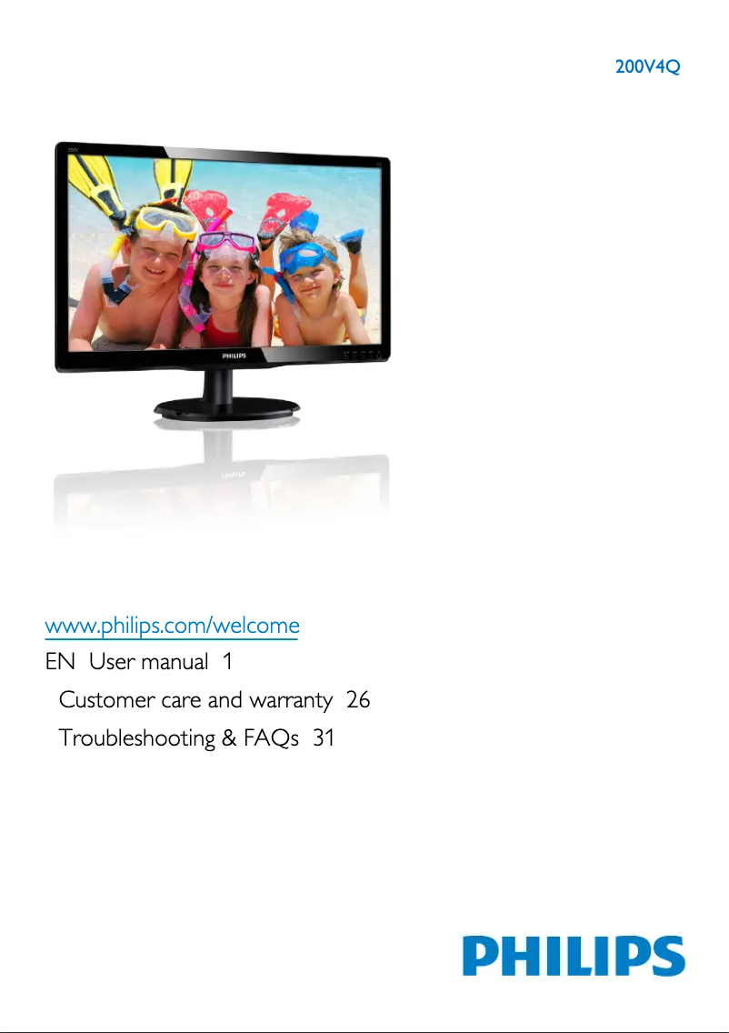 Page 1 de la notice Manuel utilisateur Philips 200V4Q