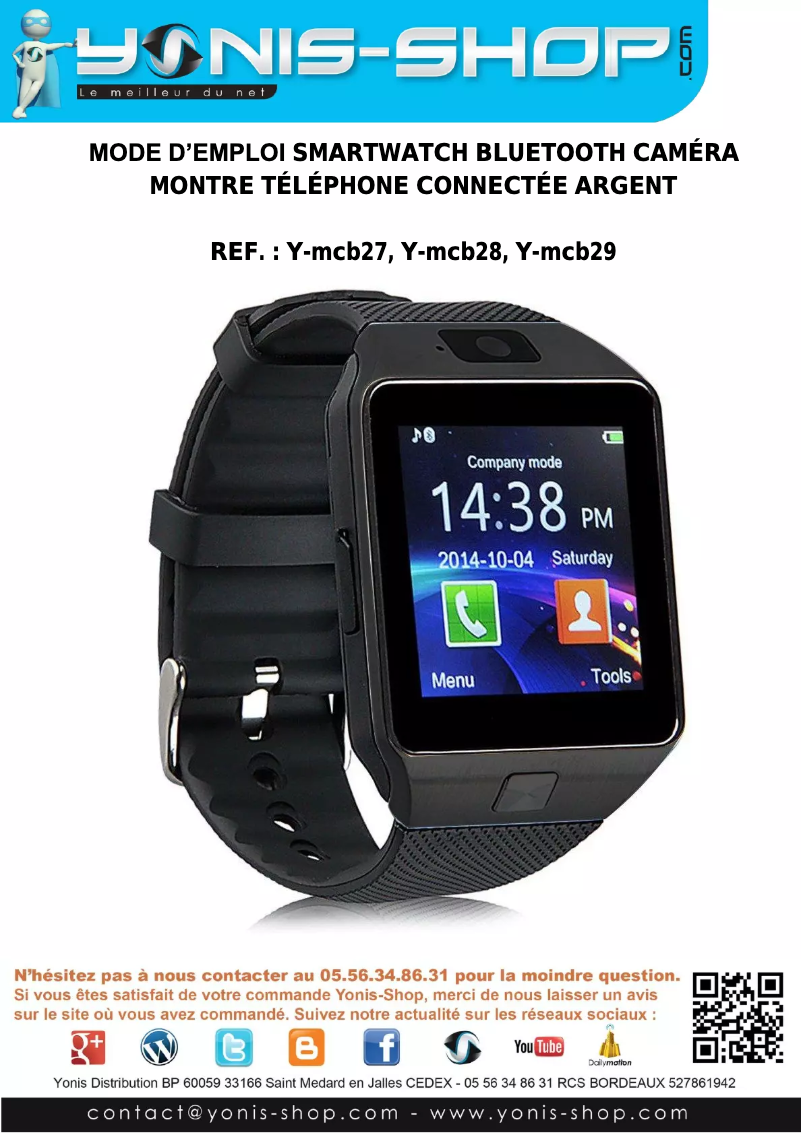 Image de la première page du manuel de l'appareil Y-MCB28