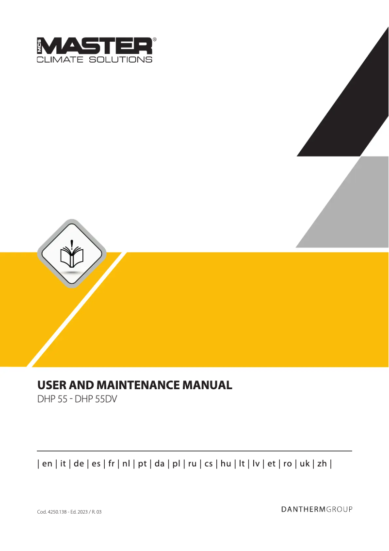 Page n°1 - Manuel utilisateur Master DHP 55