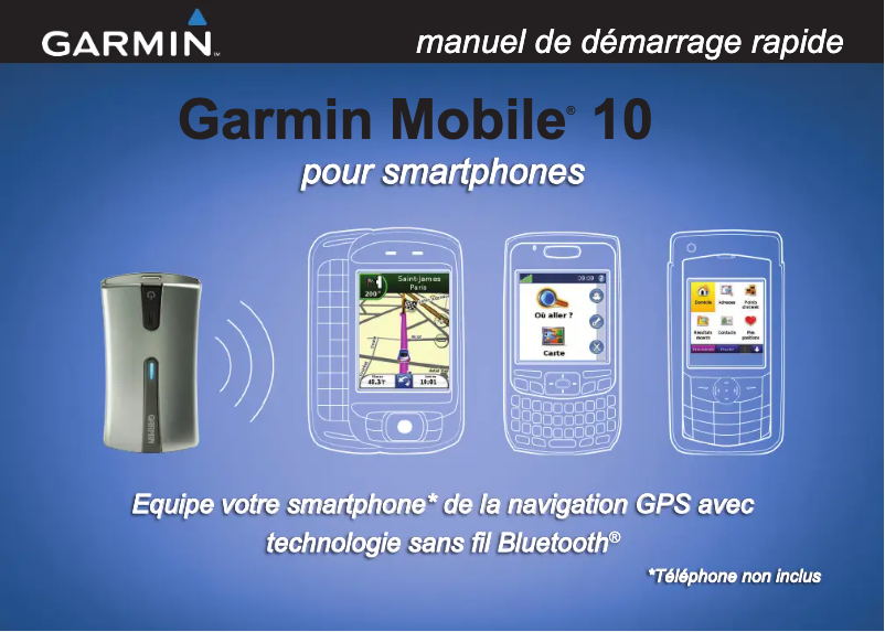 Page 1 de la notice Manuel utilisateur Garmin Mobile 10