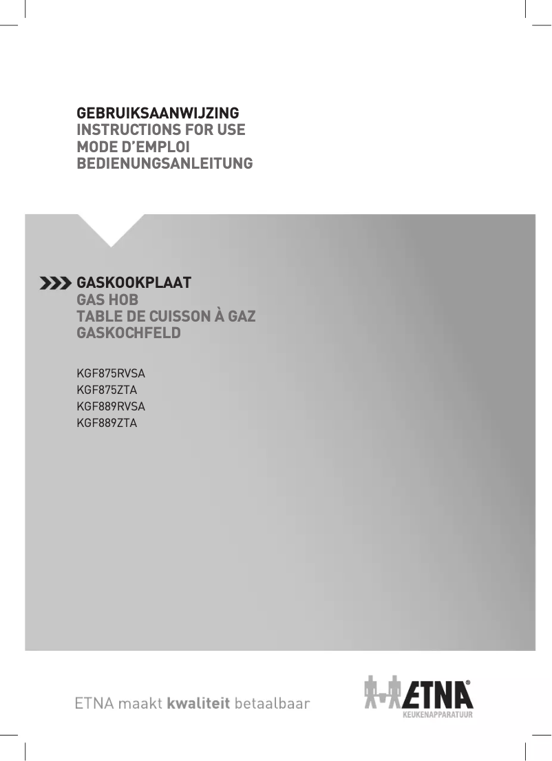 Page 1 de la notice Manuel utilisateur Etna KGF889ZTA