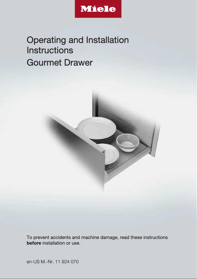 Page 1 de la notice Guide d'installation Miele ESW 7670