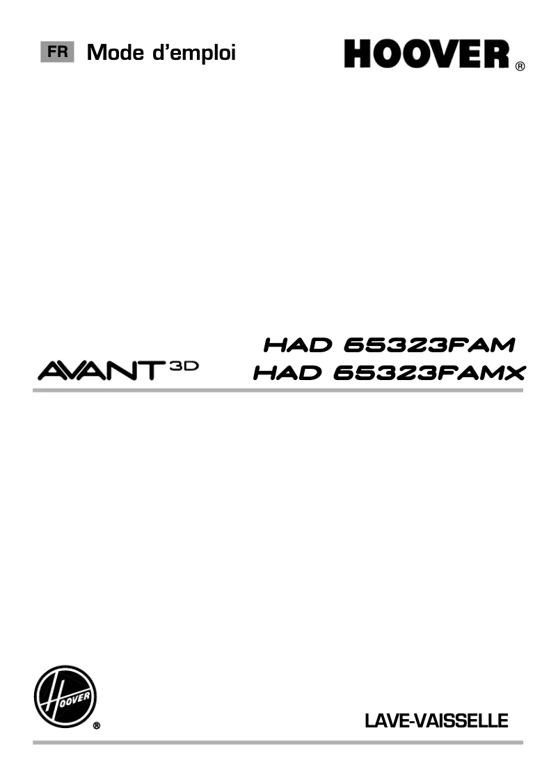 Image de la première page du manuel de l'appareil Avant 3D HAD 65323FAM-47
