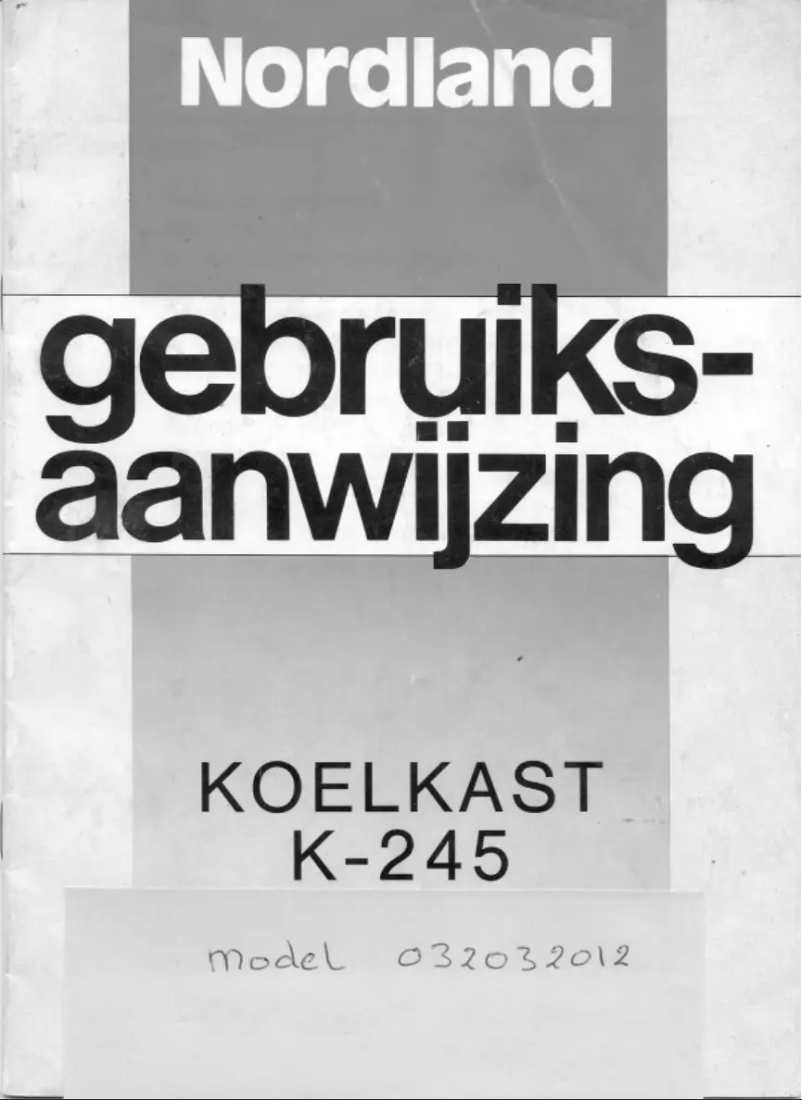 Page 1 de la notice Manuel utilisateur Nordland K-245